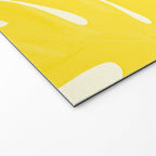 Mellow Yellow Monstera Leaves White Background #decor #society6 #buyart Welcome Mat Gallery Image 2