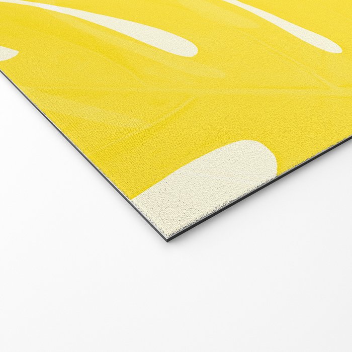 Mellow Yellow Monstera Leaves White Background #decor #society6 #buyart Welcome Mat Gallery Image 2