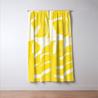Mellow Yellow Monstera Leaves White Background #decor #society6 #buyart Window Curtain Gallery Image 3