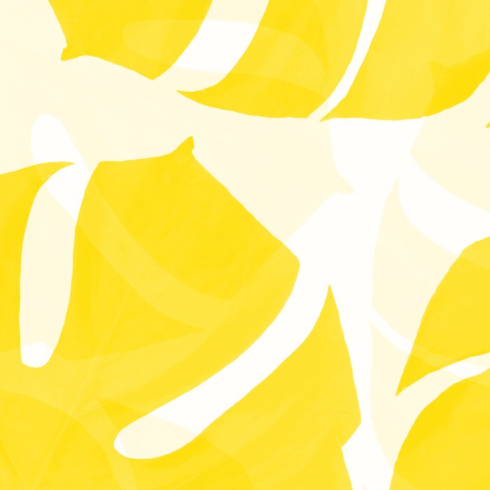 Mellow Yellow Monstera Leaves White Background #decor #society6 #buyart Coffee Mug Gallery Image 2