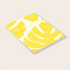 Mellow Yellow Monstera Leaves White Background #decor #society6 #buyart Notebook Gallery Image 3