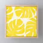 Mellow Yellow Monstera Leaves White Background #decor #society6 #buyart Mini Art Print Gallery Image 1