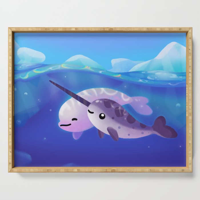 Beluga and Narwhal Serving Tray Gallery Image 1