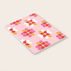 Retro Floral Pattern in Pink, Red, and Orange Notebook Gallery Image 3