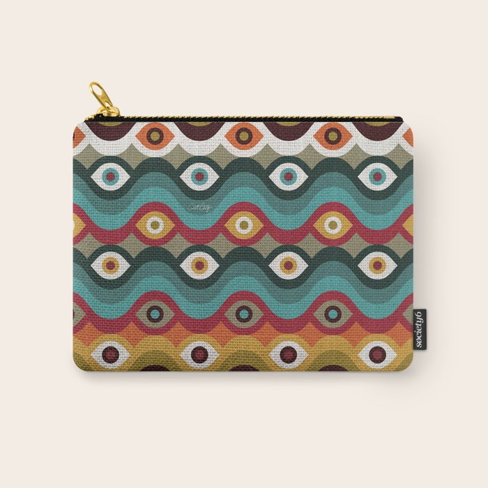 Psychedelic Eye Melt - Teal & Crimson Carry All Pouch Gallery Image 1