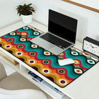 Psychedelic Eye Melt - Teal & Crimson Desk Mat Gallery Image 2
