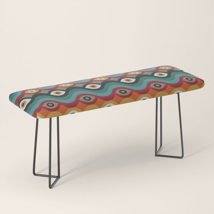 Psychedelic Eye Melt - Teal & Crimson Bench Gallery Image 1