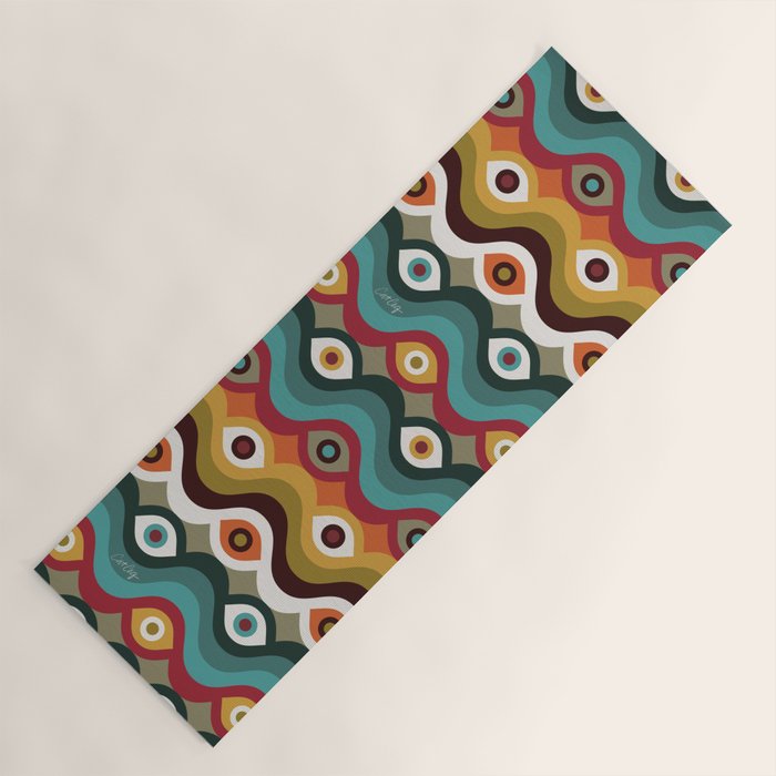 Psychedelic Eye Melt - Teal & Crimson Yoga Mat Gallery Image 1