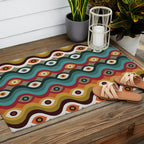 Psychedelic Eye Melt - Teal & Crimson Outdoor Rug Gallery Image 2