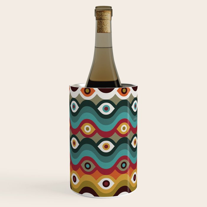Psychedelic Eye Melt - Teal & Crimson Wine Chiller Gallery Image 3