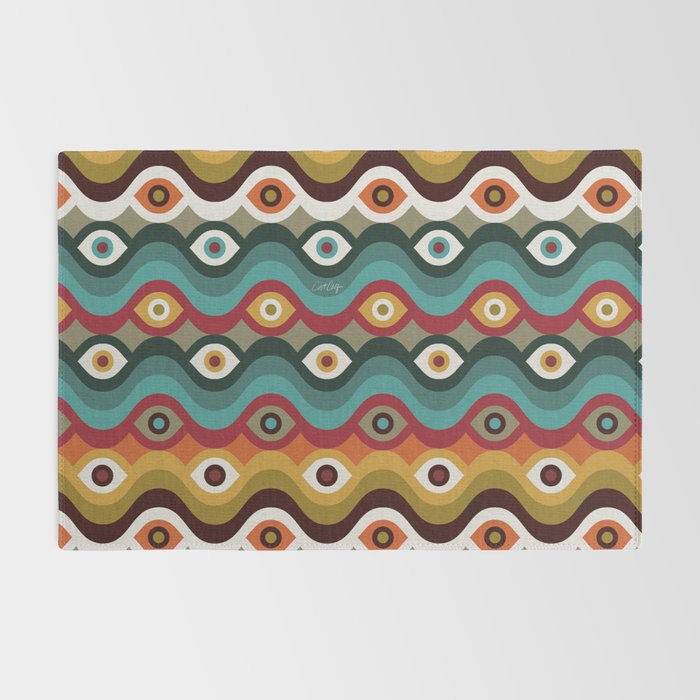 Psychedelic Eye Melt - Teal & Crimson Rug Gallery Image 2