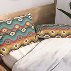 Psychedelic Eye Melt - Teal & Crimson Pillow Sham Gallery Image 2