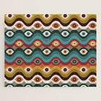 Psychedelic Eye Melt - Teal & Crimson Jigsaw Puzzle Gallery Image 1
