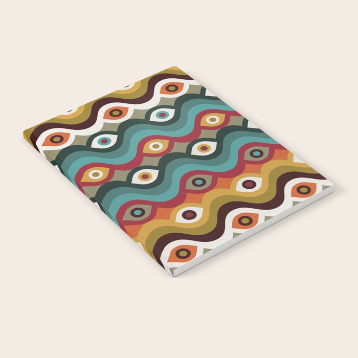 Psychedelic Eye Melt - Teal & Crimson Notebook Gallery Image 1