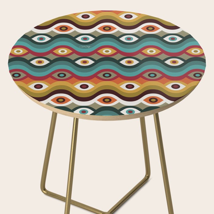 Psychedelic Eye Melt - Teal & Crimson Side Table Gallery Image 2