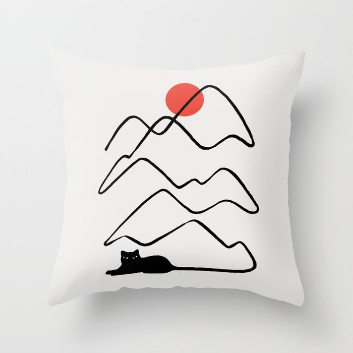 Cat Landscape 68 Throw Pillow Gallery Image 1