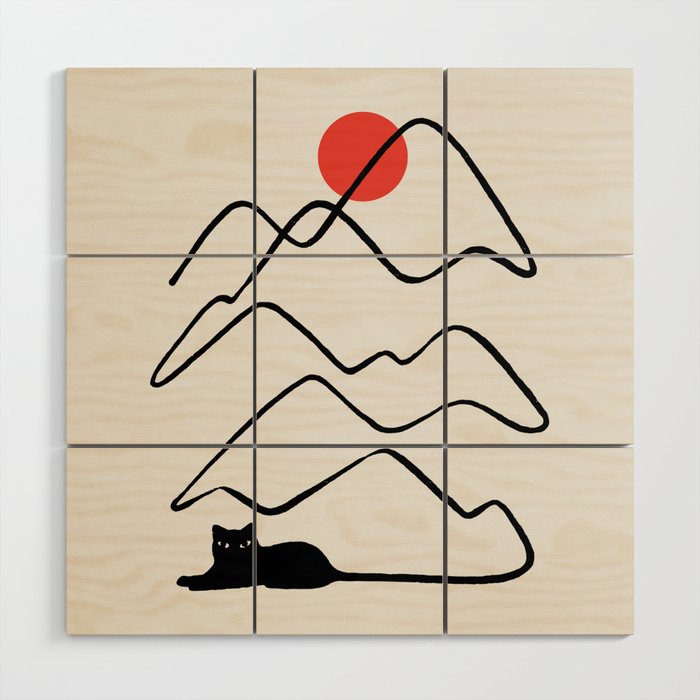 Cat Landscape 68 Wood Wall Art Gallery Image 1