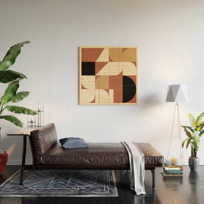 Modern geometric shapes 49 Wood Wall Art Gallery Image 2