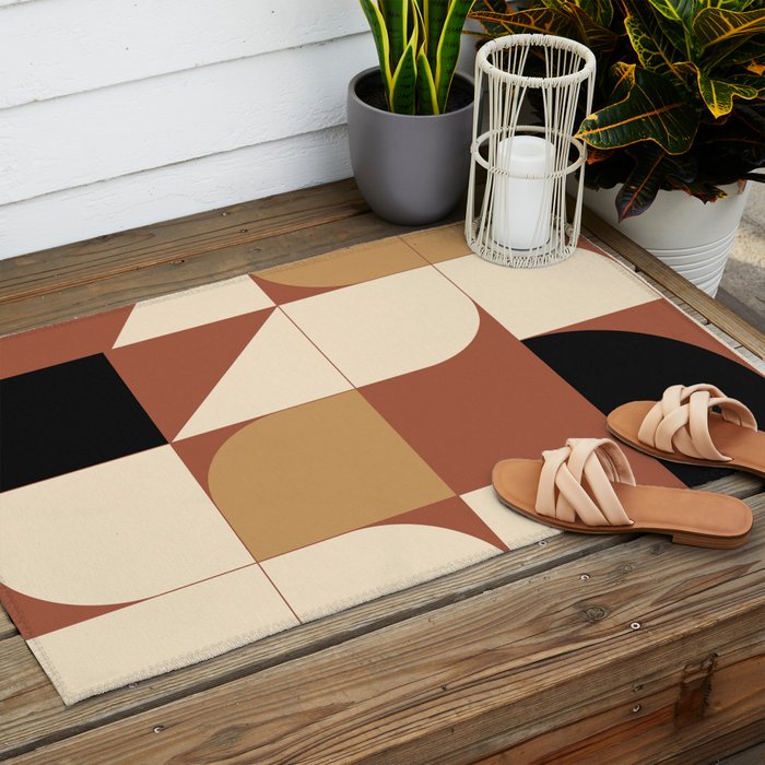 Modern geometric shapes 49 Outdoor Rug Gallery Image 2