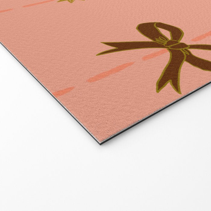 Cute Hair Bows & Stars in Peach & Brown Welcome Mat Gallery Image 2