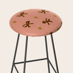 Cute Hair Bows & Stars in Peach & Brown Stool Gallery Image 2