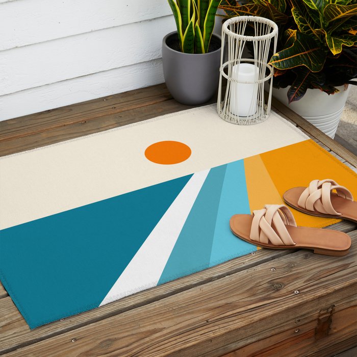 Geometric Landscape 26A Outdoor Rug Gallery Image 2