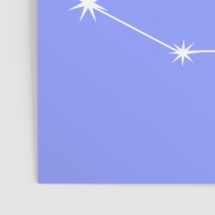 Capricorn Zodiac Star Constellation Line Art Pastel Purple Poster Gallery Image 3