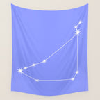 Capricorn Zodiac Star Constellation Line Art Pastel Purple Wall Tapestry Gallery Image 4