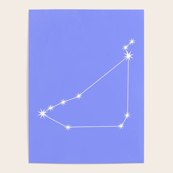 Capricorn Zodiac Star Constellation Line Art Pastel Purple Poster Gallery Image 4