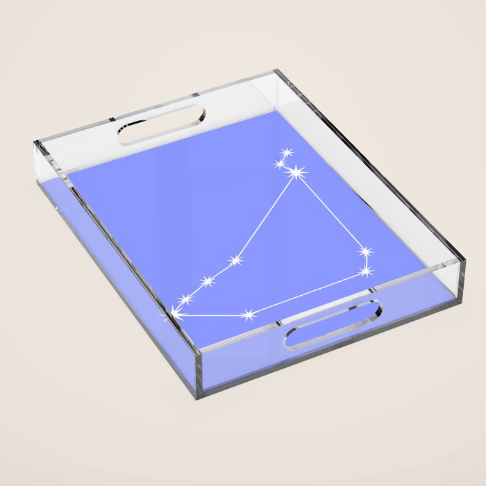 Capricorn Zodiac Star Constellation Line Art Pastel Purple Acrylic Tray Gallery Image 1