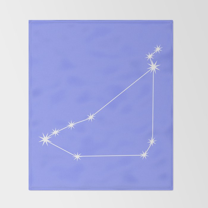 Capricorn Zodiac Star Constellation Line Art Pastel Purple Throw Blanket Gallery Image 2