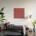 Wavy Stripes Ogee A-Go-Go Eclectic Vertical Pattern in Pink and Brown Wood Wall Art Gallery Image 2