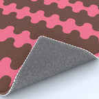 Wavy Stripes Ogee A-Go-Go Eclectic Vertical Pattern in Pink and Brown Rug Gallery Image 4