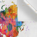 Map of the World Map Watercolor Wall Tapestry Gallery Image 3
