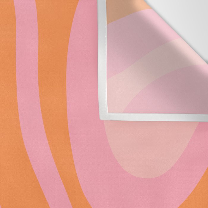 Modern Liquid Swirl Abstract Pattern Square in Retro Pink and Orange Wall Tapestry Gallery Image 3