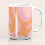 Modern Liquid Swirl Abstract Pattern Square in Retro Pink and Orange Coffee Mug Gallery Image 2