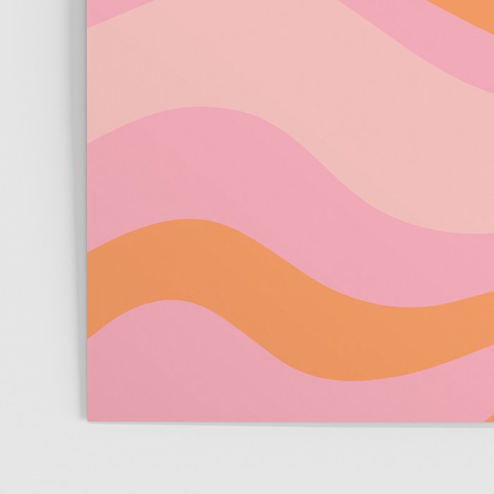 Modern Liquid Swirl Abstract Pattern Square in Retro Pink and Orange Poster Gallery Image 3