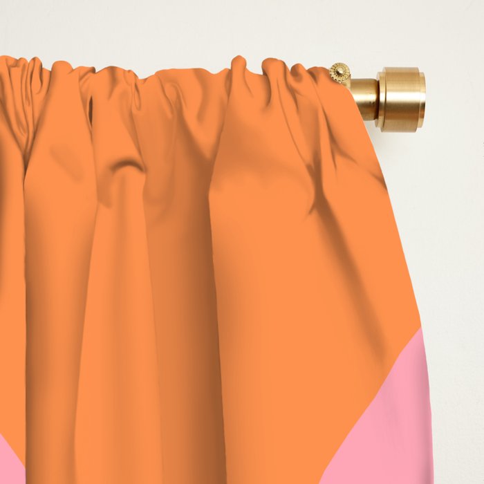Modern Liquid Swirl Abstract Pattern Square in Retro Pink and Orange Window Curtain Gallery Image 2