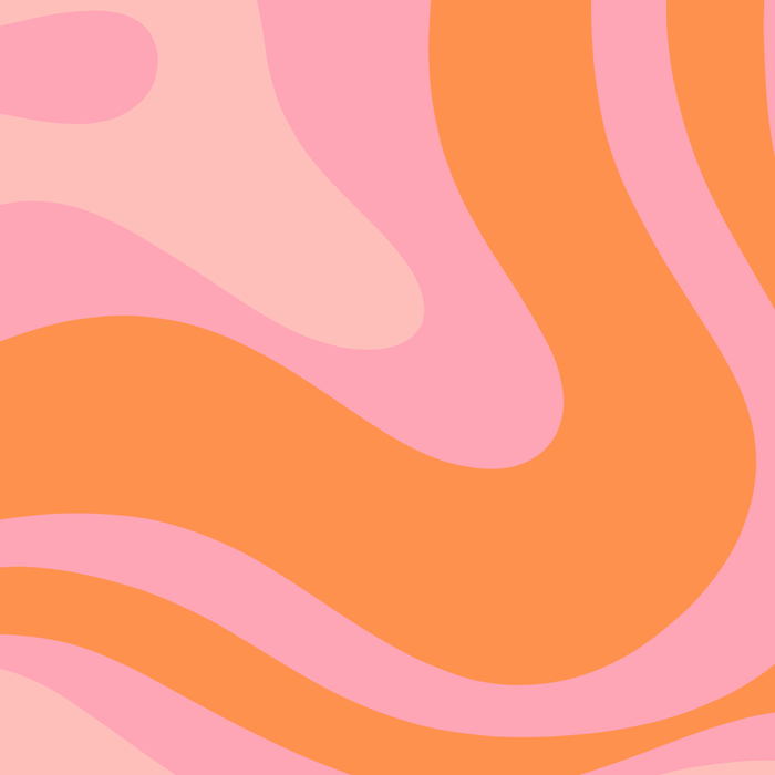 Modern Liquid Swirl Abstract Pattern Square in Retro Pink and Orange Coffee Mug Gallery Image 2
