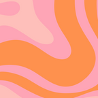 Modern Liquid Swirl Abstract Pattern Square in Retro Pink and Orange Coffee Mug Gallery Image 2