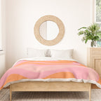 Modern Liquid Swirl Abstract Pattern Square in Retro Pink and Orange Duvet Cover Gallery Image 3