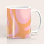 Modern Liquid Swirl Abstract Pattern Square in Retro Pink and Orange Coffee Mug Gallery Image 1