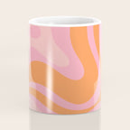 Modern Liquid Swirl Abstract Pattern Square in Retro Pink and Orange Coffee Mug Gallery Image 4