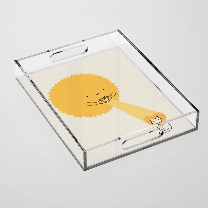 Love keeps the heart warm Acrylic Tray Gallery Image 1