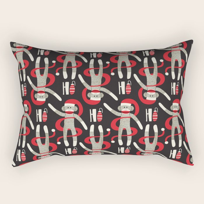 Sock Monkey Santa Rectangular Pillow Gallery Image 2