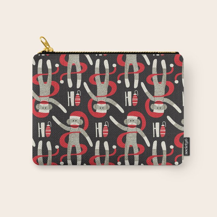 Sock Monkey Santa Carry All Pouch Gallery Image 1
