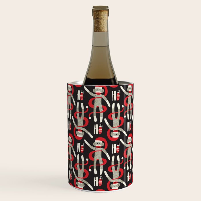 Sock Monkey Santa Wine Chiller Gallery Image 2