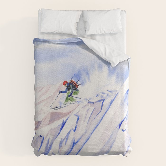 Powder Skiing Duvet Cover Gallery Image 1