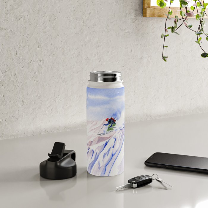Powder Skiing Water Bottle Gallery Image 4