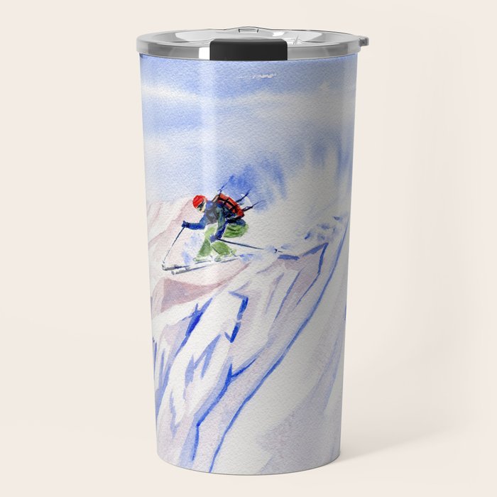 Powder Skiing Travel Mug Gallery Image 1